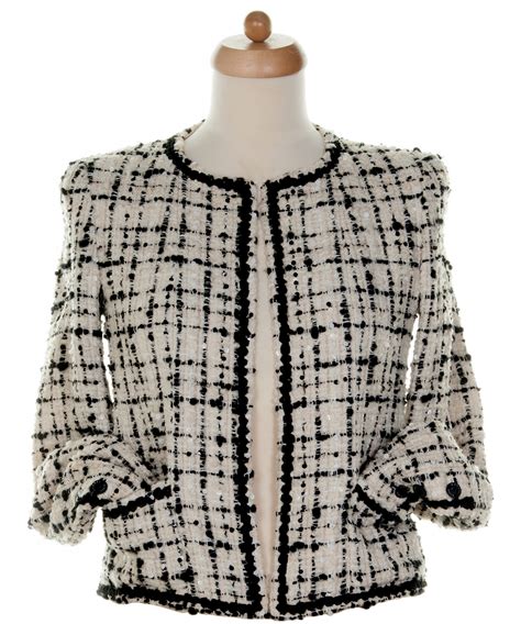 black chanel blazer womens|Chanel tweed jacket outlet.